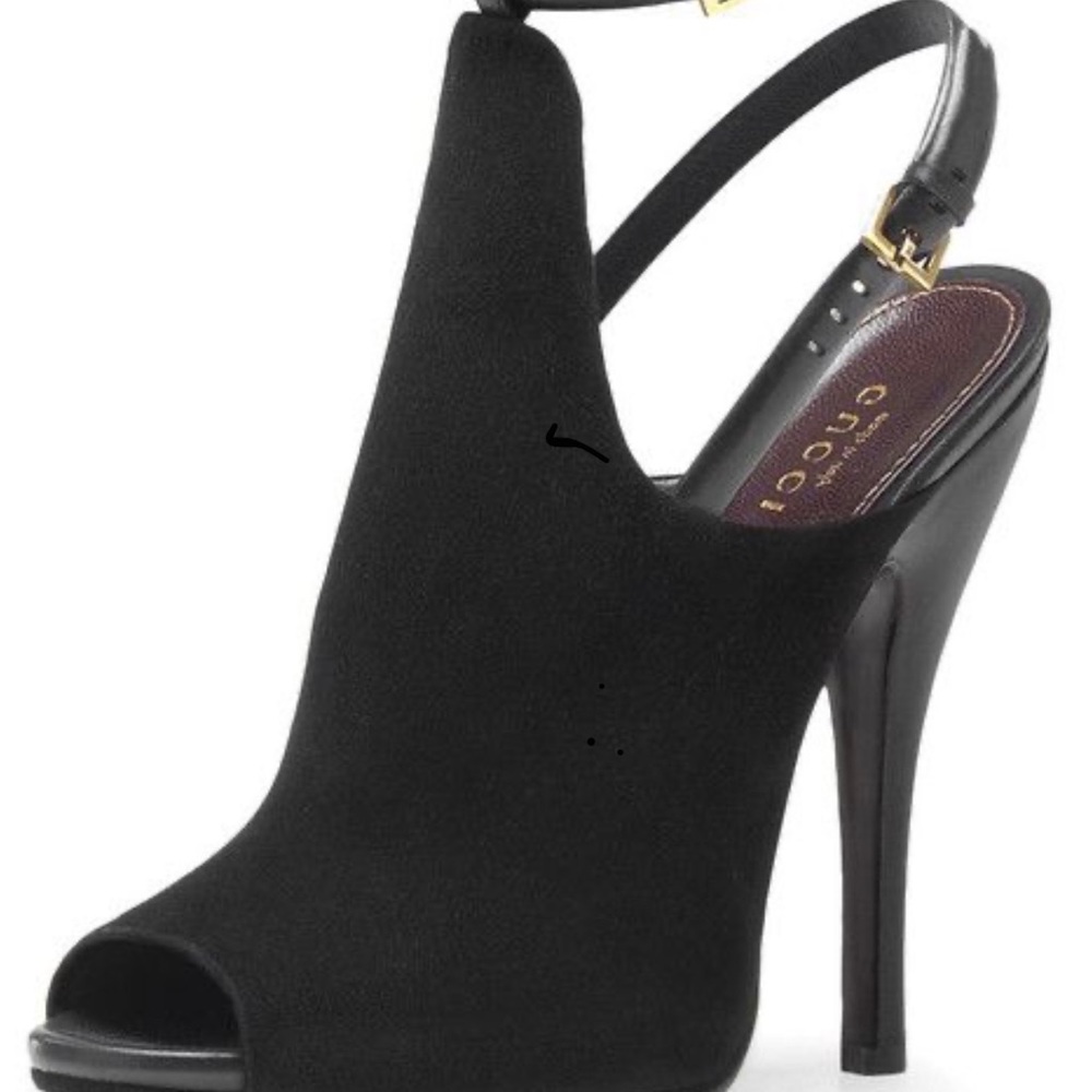 Gucci Jane Open toe suede Booties